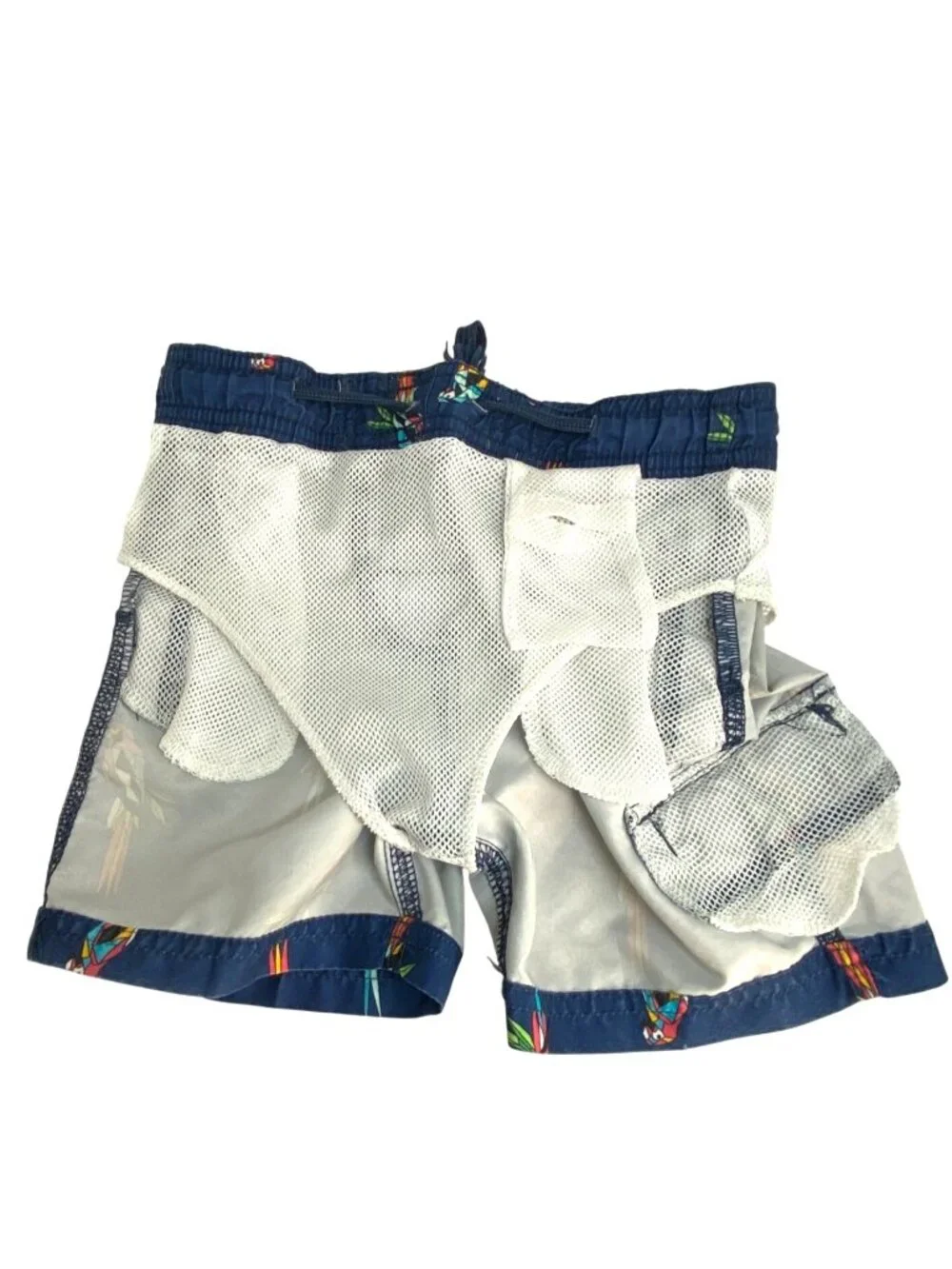 Okanu Surf Toddler Boy's Lot of 2 Beach Swim Trunks Parrot Flag Print Size 4T